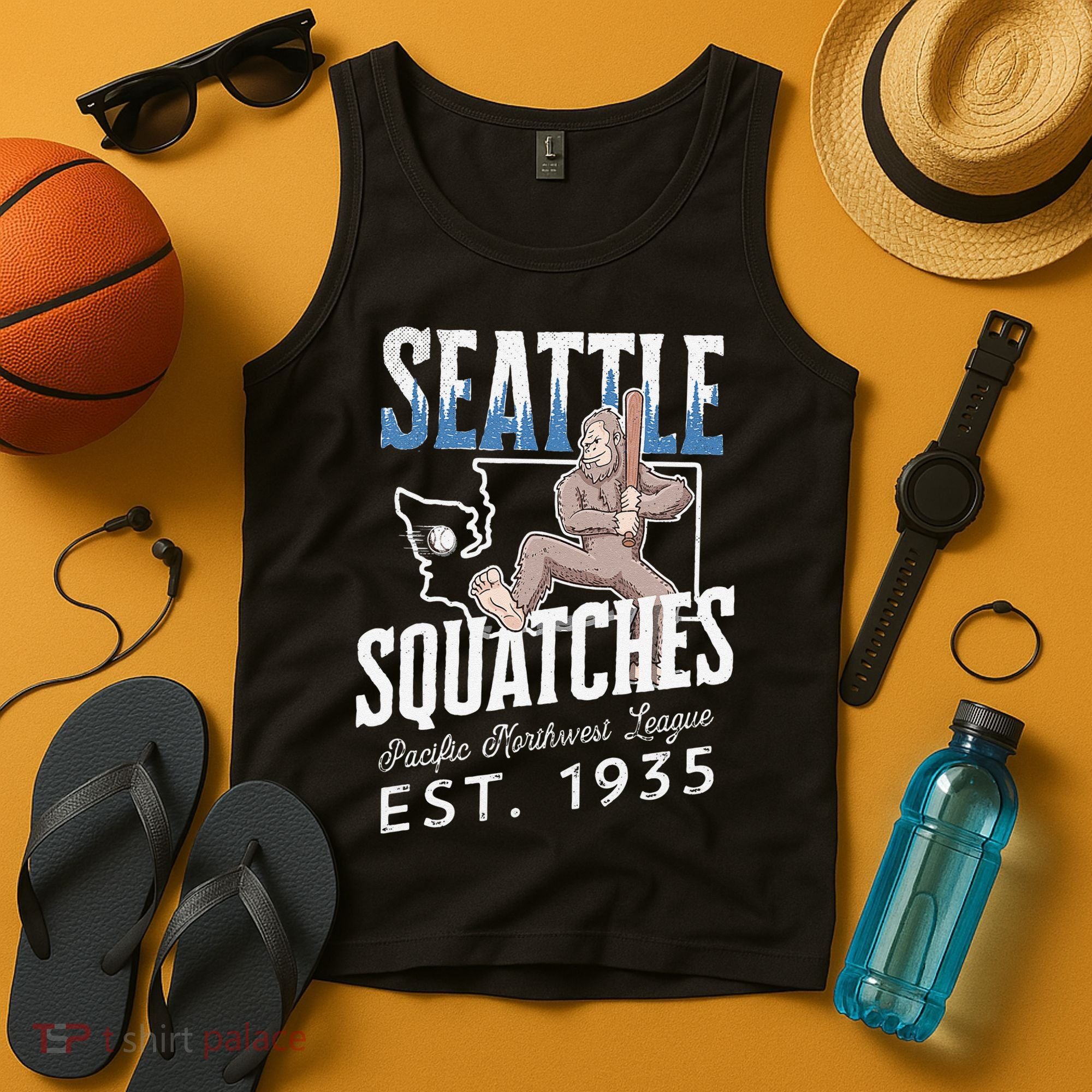 Bigfoot Research Team Retro baseball Sasquatch Tank Top