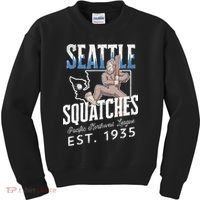 Bigfoot Research Team Retro baseball Sasquatch Kids Sweatshirt thumb 0