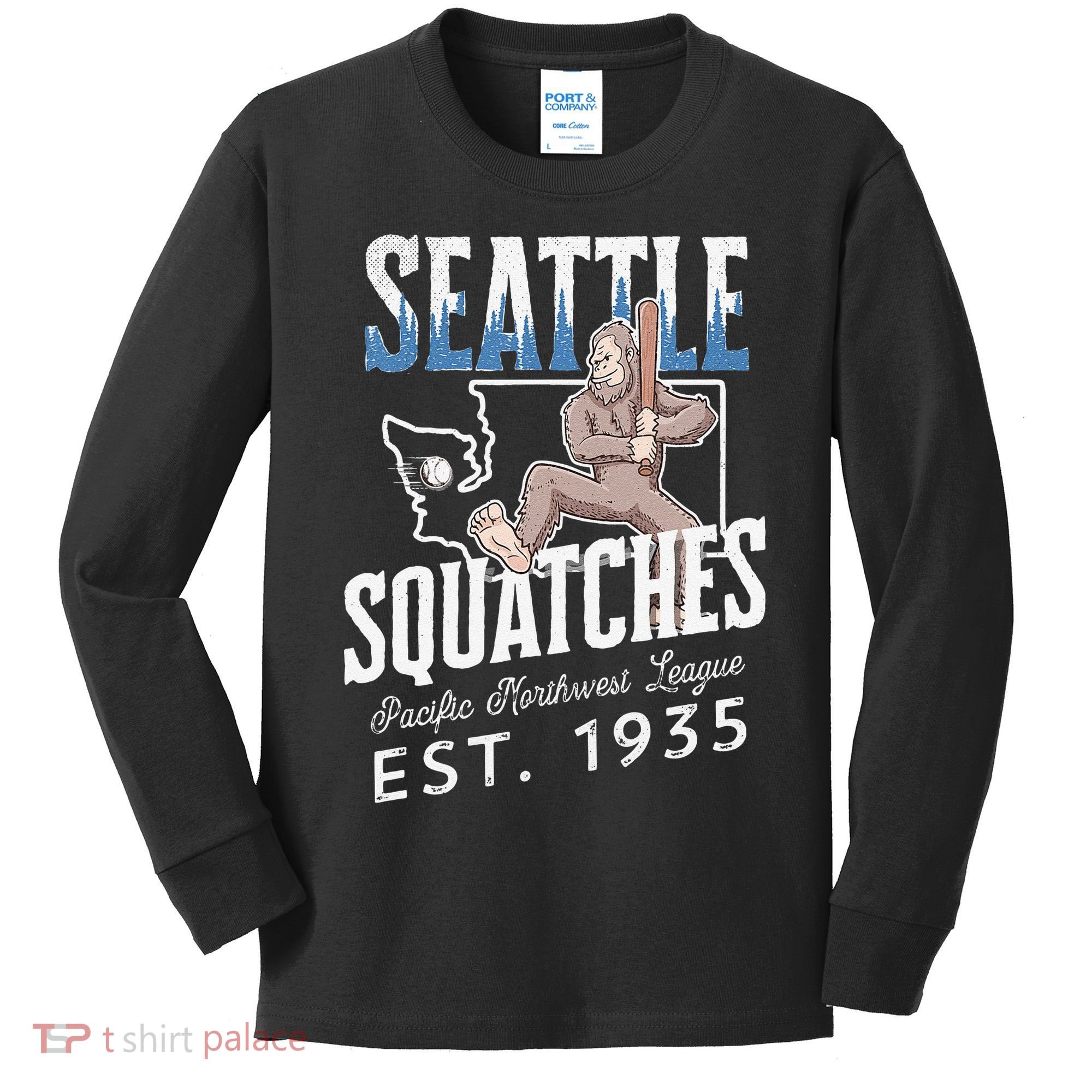 Bigfoot Research Team Retro baseball Sasquatch Kids Long Sleeve Shirt