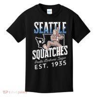 Bigfoot Research Team Retro baseball Sasquatch Kids T-Shirt thumb 0