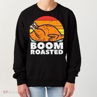Boom Roasted Turkey Sunset Retro Thanksgiving Women's Sweatshirt thumb 0