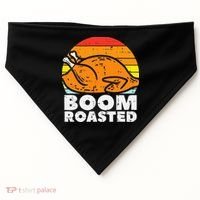 Boom Roasted Turkey Sunset Retro Thanksgiving USA-Made Doggie Bandana thumb 0