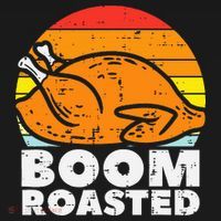 Boom Roasted Turkey Sunset Retro Thanksgiving Women's Hoodie thumb 2