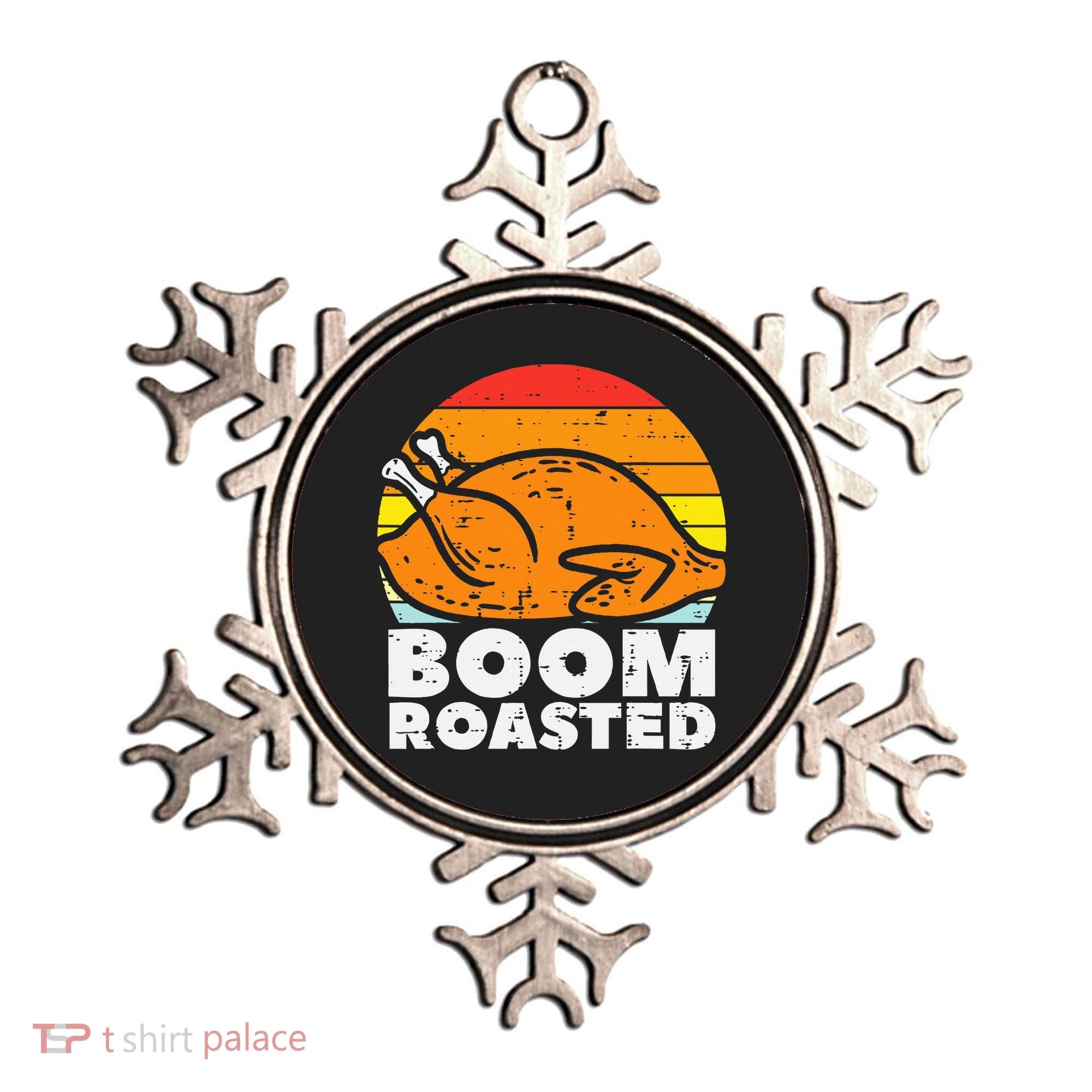 Boom Roasted Turkey Sunset Retro Thanksgiving Ornament