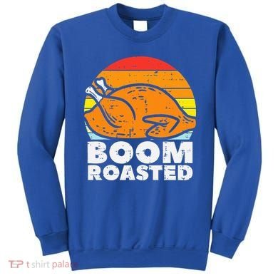 Boom Roasted Turkey Sunset Retro Thanksgiving Sweatshirt
