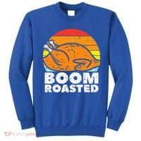 Boom Roasted Turkey Sunset Retro Thanksgiving Sweatshirt thumb 0