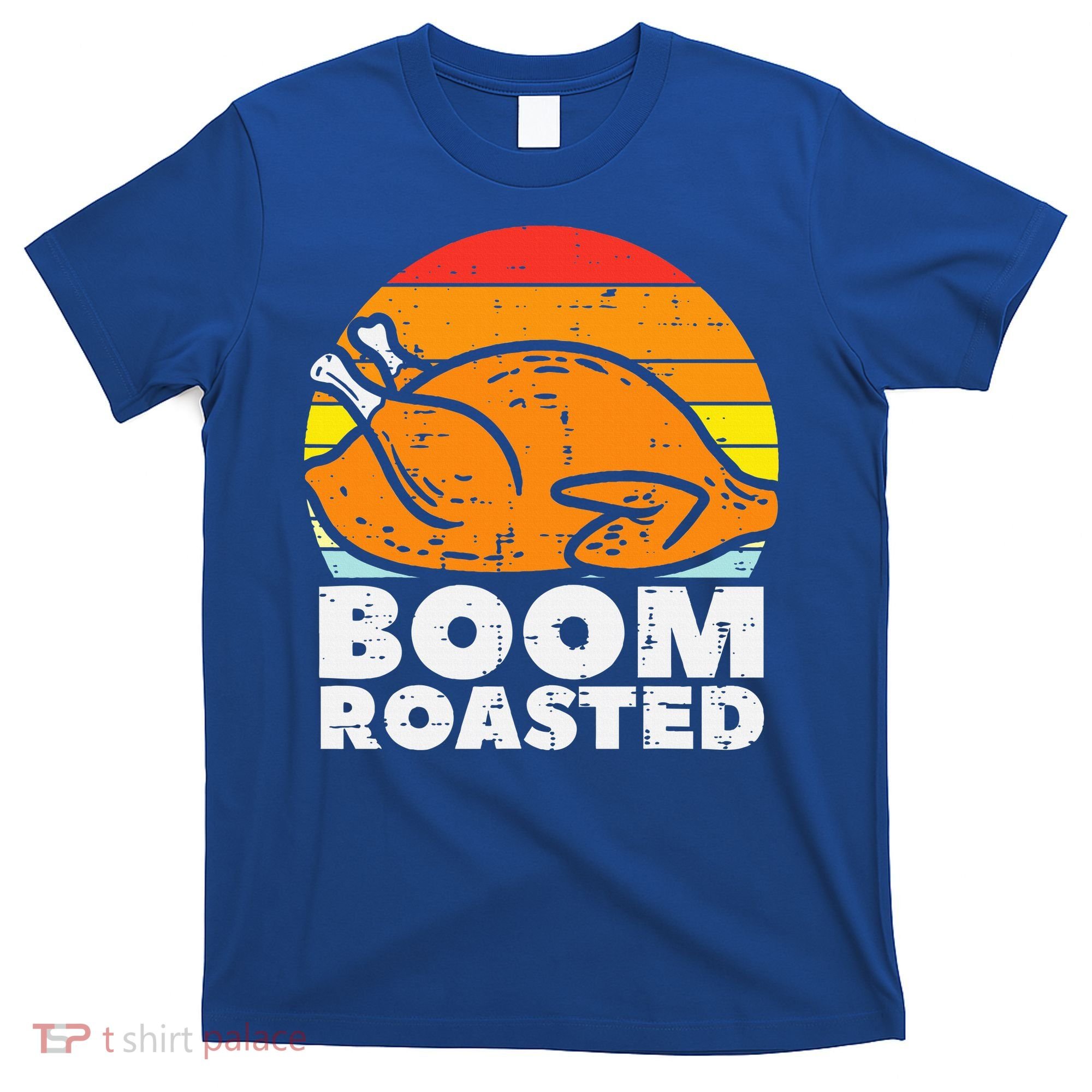 Boom Roasted Turkey Sunset Retro Thanksgiving T-Shirt