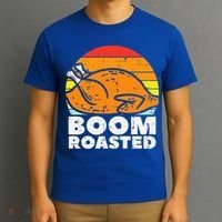 Boom Roasted Turkey Sunset Retro Thanksgiving T-Shirt thumb 3