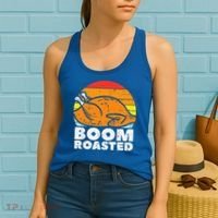 Boom Roasted Turkey Sunset Retro Thanksgiving Women's Tank Top thumb 2