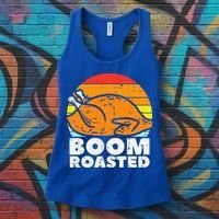 Boom Roasted Turkey Sunset Retro Thanksgiving Women's Tank Top thumb 3