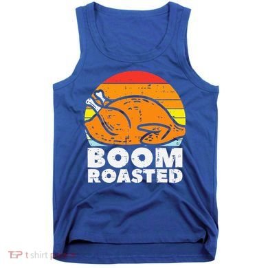 Boom Roasted Turkey Sunset Retro Thanksgiving Tank Top