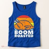 Boom Roasted Turkey Sunset Retro Thanksgiving Tank Top thumb 2