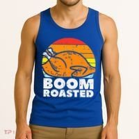 Boom Roasted Turkey Sunset Retro Thanksgiving Tank Top thumb 3