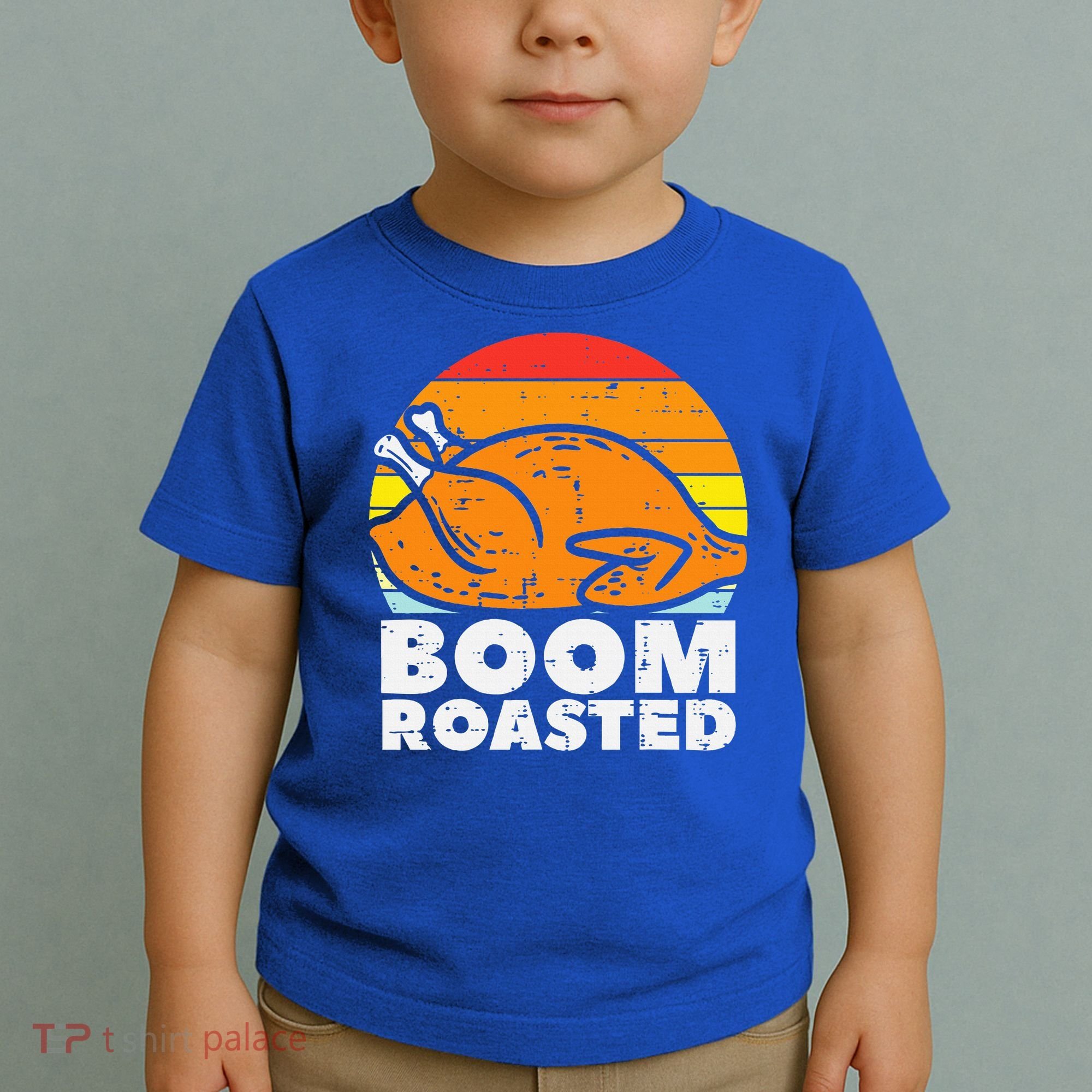 Boom Roasted Turkey Sunset Retro Thanksgiving Toddler T-Shirt