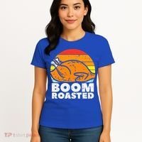 Boom Roasted Turkey Sunset Retro Thanksgiving Women's T-Shirt thumb 4
