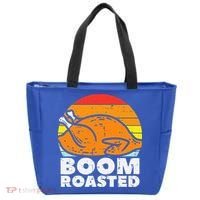 Boom Roasted Turkey Sunset Retro Thanksgiving Tote Bag thumb 0