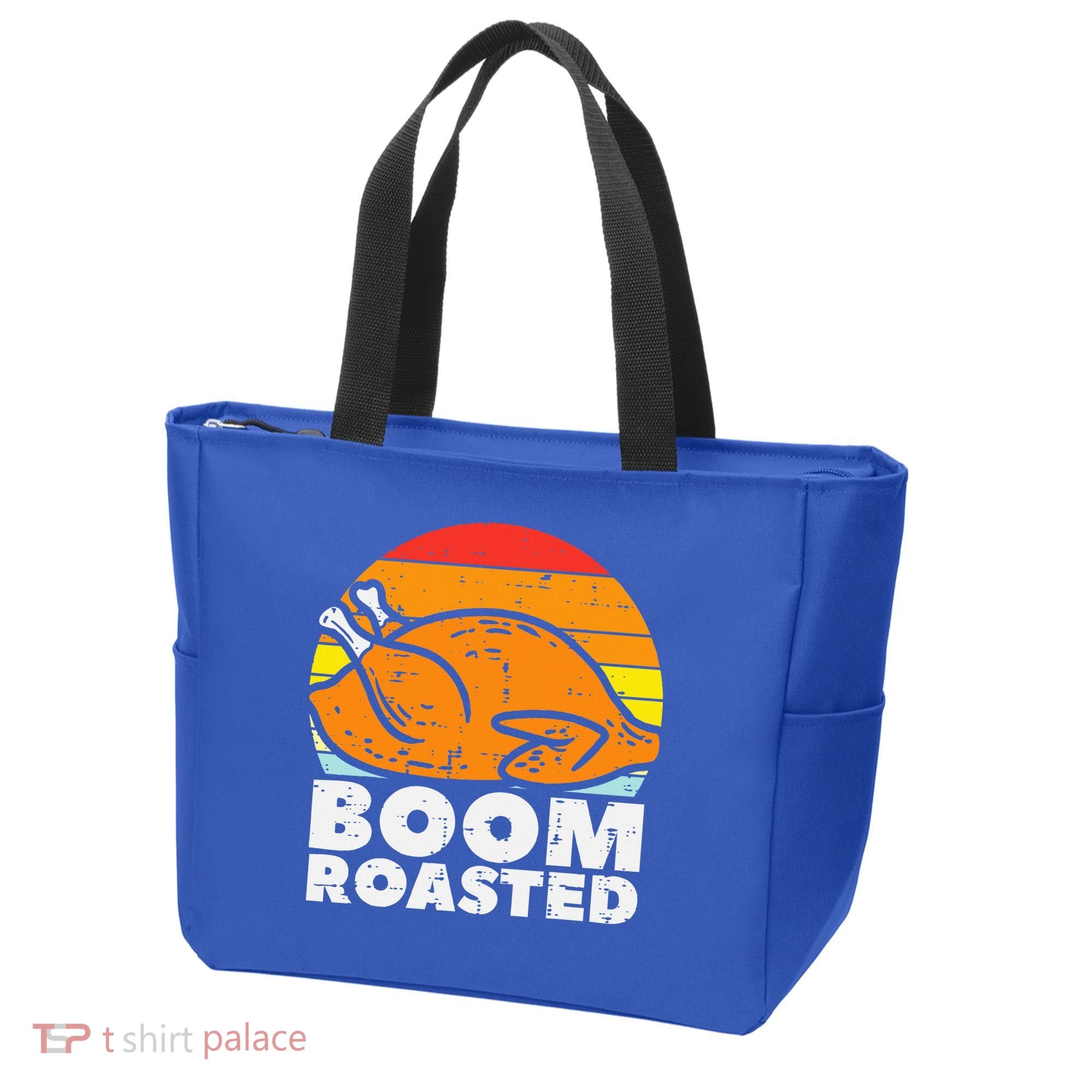 Boom Roasted Turkey Sunset Retro Thanksgiving Tote Bag