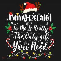 Being Related To Me Funny Christmas Family Xmas Sweatshirt thumb 3
