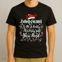 Being Related To Me Funny Christmas Family Xmas T-Shirt thumb 3