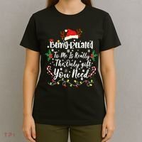Being Related To Me Funny Christmas Family Xmas T-Shirt thumb 4