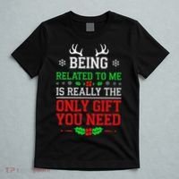Being Related To Me Funny Christmas Family Xmas Pajamas T-Shirt thumb 5