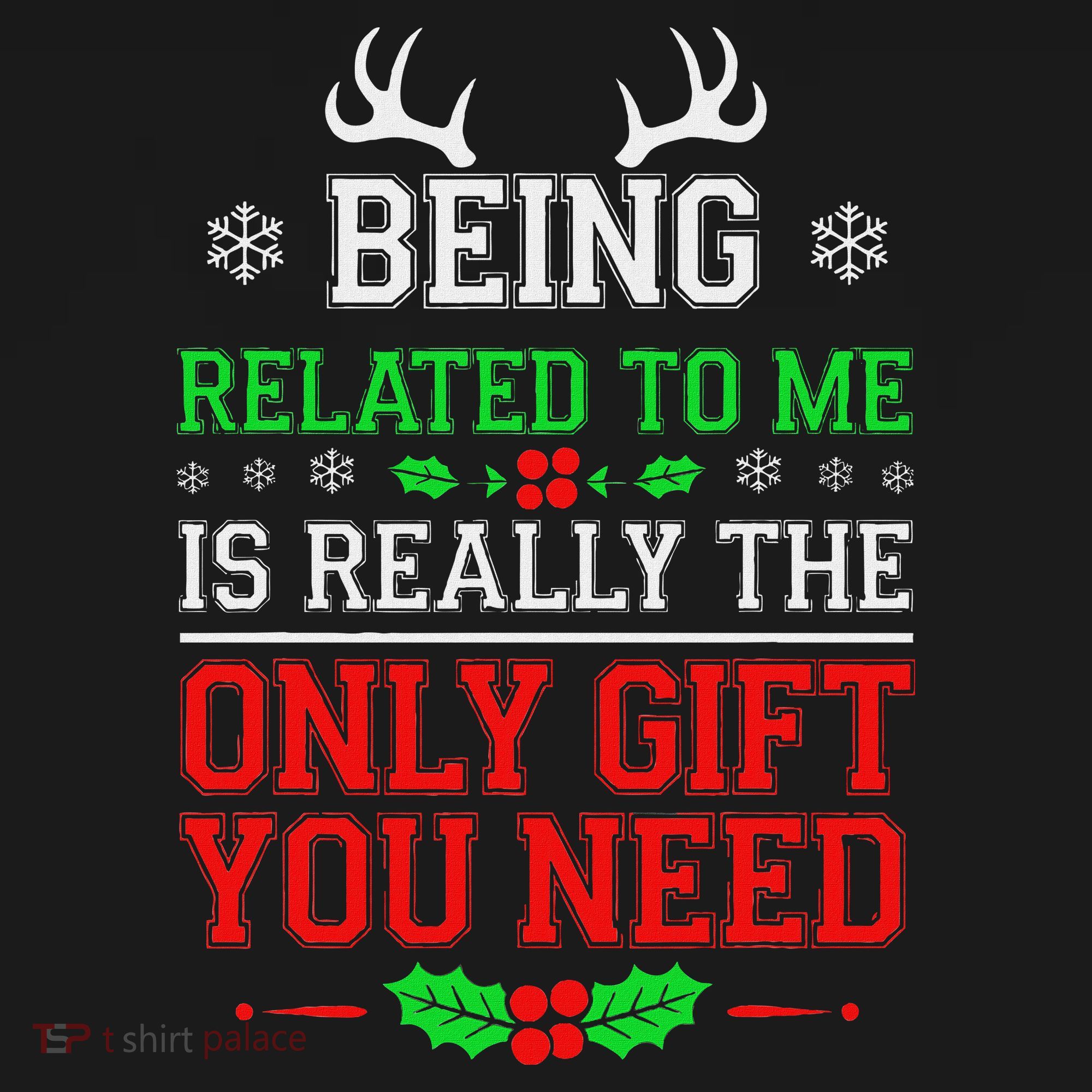 Being Related To Me Funny Christmas Family Xmas Pajamas T-Shirt