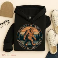 Bigfoot Respect The Locals Sasquatch American Hoodie thumb 4