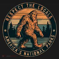 Bigfoot Respect The Locals Sasquatch American Women's Hoodie thumb 2