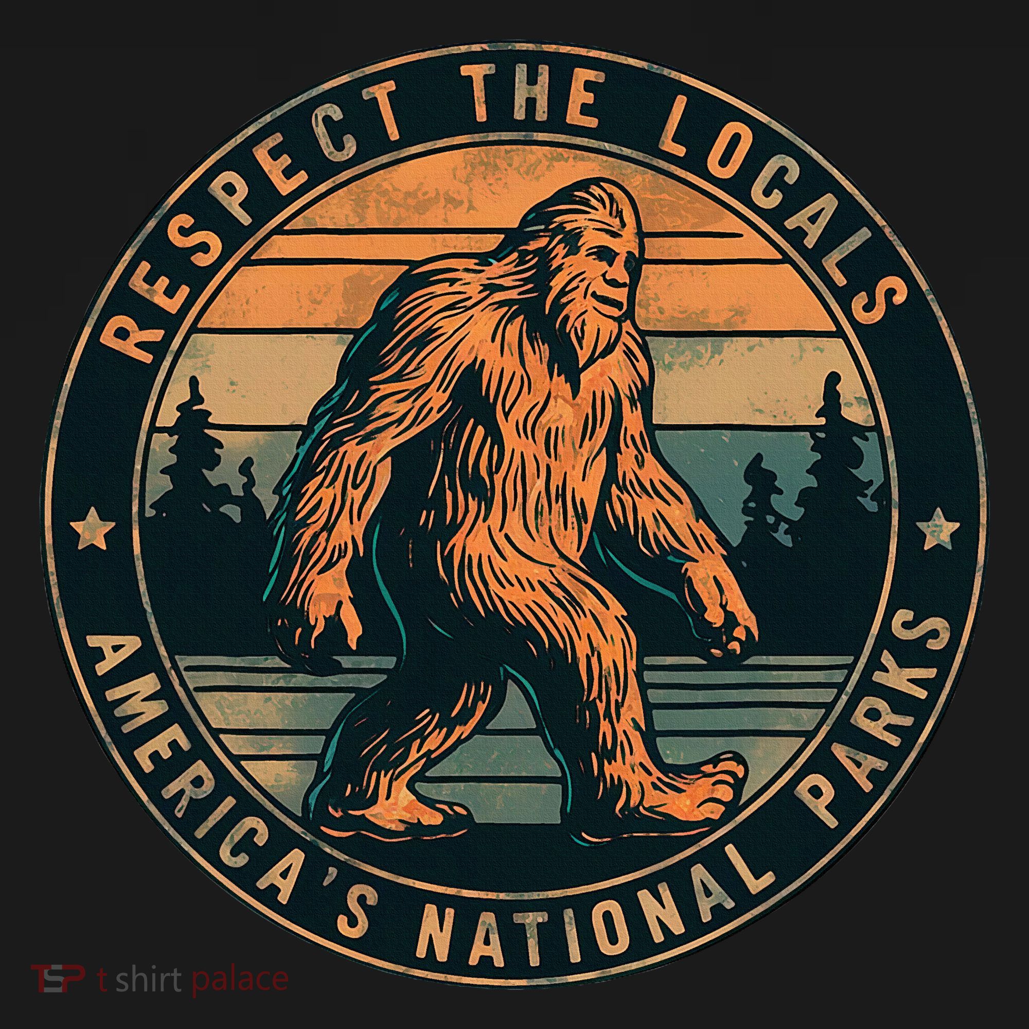 Bigfoot Respect The Locals Sasquatch American Women's Hoodie