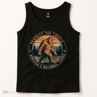 Bigfoot Respect The Locals Sasquatch American Tank Top thumb 2