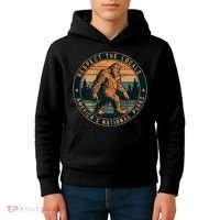Bigfoot Respect The Locals Sasquatch American Kids Hoodie thumb 4