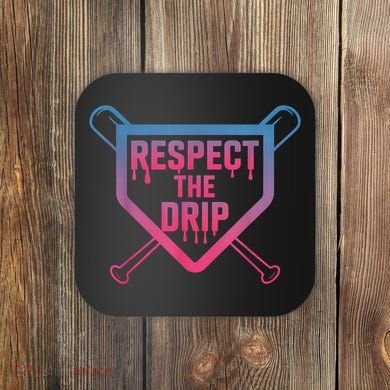 Baseball Respect The Drip Home Plate Drip Ice Cream Coaster