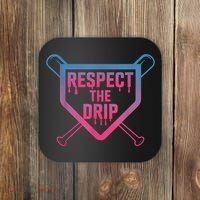 Baseball Respect The Drip Home Plate Drip Ice Cream Coaster thumb 0