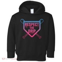 Baseball Respect The Drip Home Plate Drip Ice Cream Toddler Hoodie thumb 0