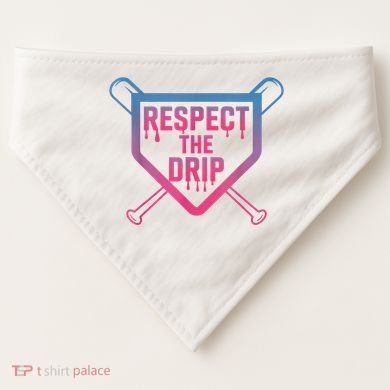 Baseball Respect The Drip Home Plate Drip Ice Cream USA-Made Doggie Bandana