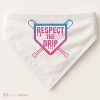 Baseball Respect The Drip Home Plate Drip Ice Cream USA-Made Doggie Bandana thumb 0