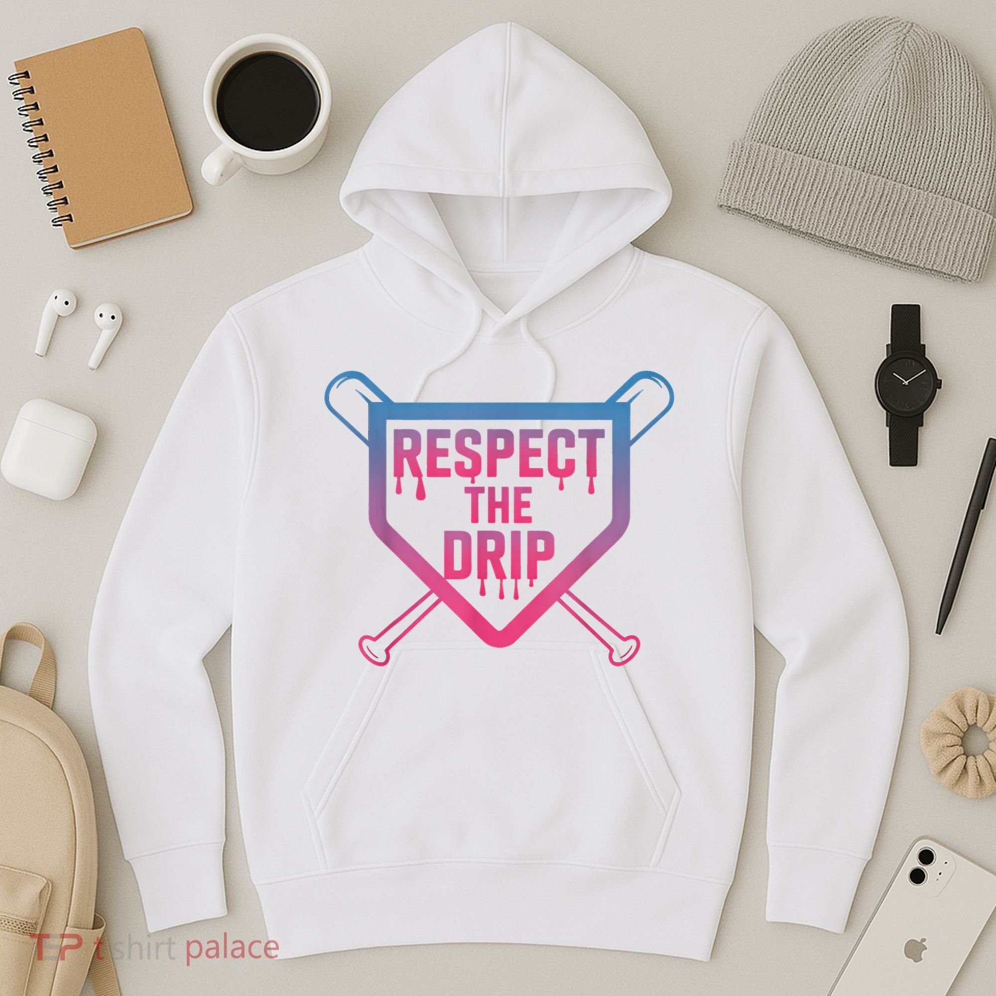 Baseball Respect The Drip Home Plate Drip Ice Cream Hoodie