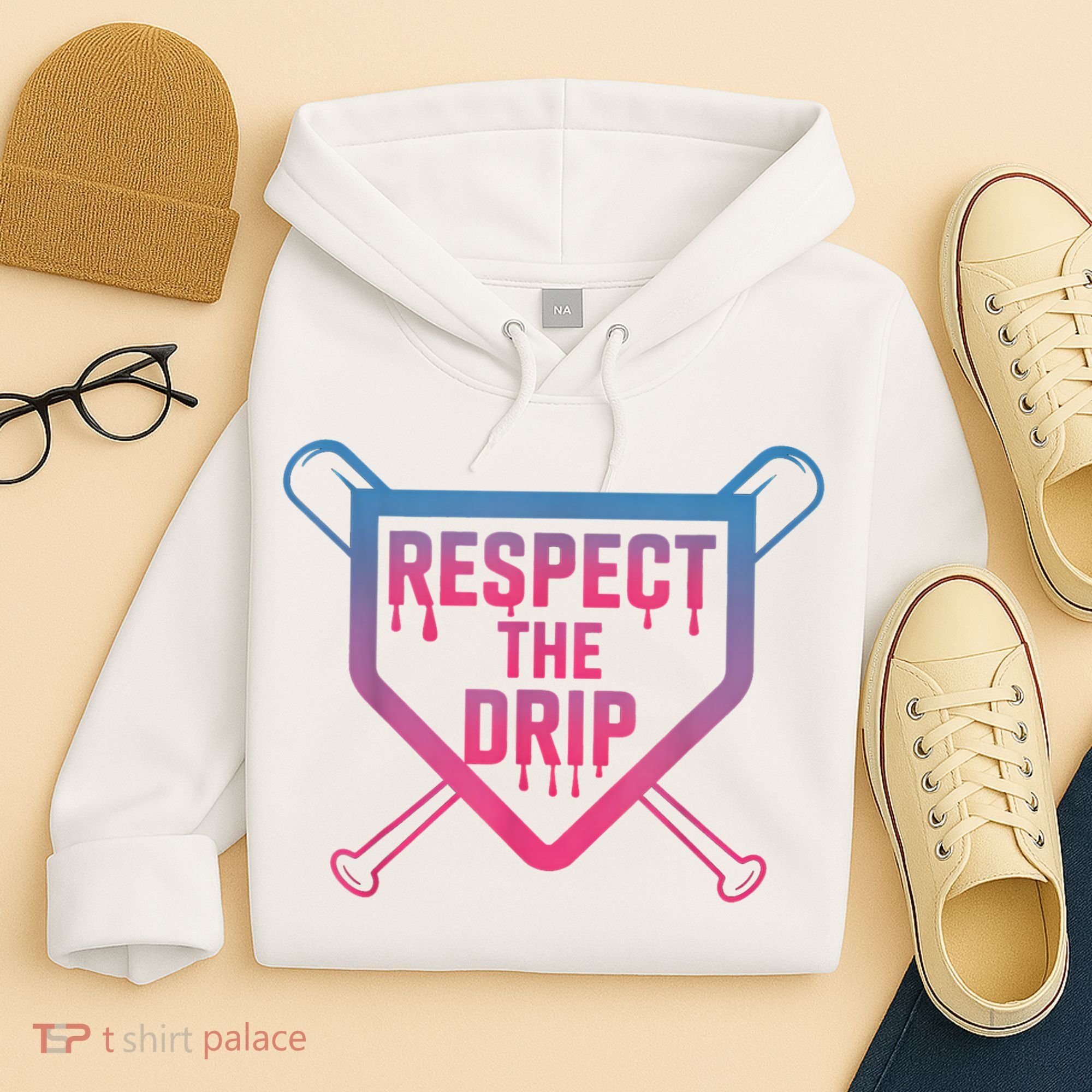 Baseball Respect The Drip Home Plate Drip Ice Cream Hoodie