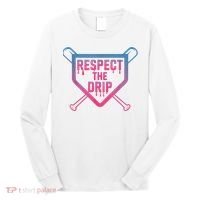Baseball Respect The Drip Home Plate Drip Ice Cream Long Sleeve Shirt thumb 0