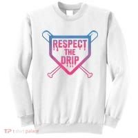 Baseball Respect The Drip Home Plate Drip Ice Cream Sweatshirt thumb 0
