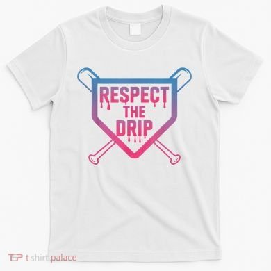 Baseball Respect The Drip Home Plate Drip Ice Cream T-Shirt