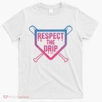 Baseball Respect The Drip Home Plate Drip Ice Cream T-Shirt thumb 0