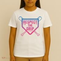 Baseball Respect The Drip Home Plate Drip Ice Cream T-Shirt thumb 4