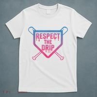 Baseball Respect The Drip Home Plate Drip Ice Cream T-Shirt thumb 5
