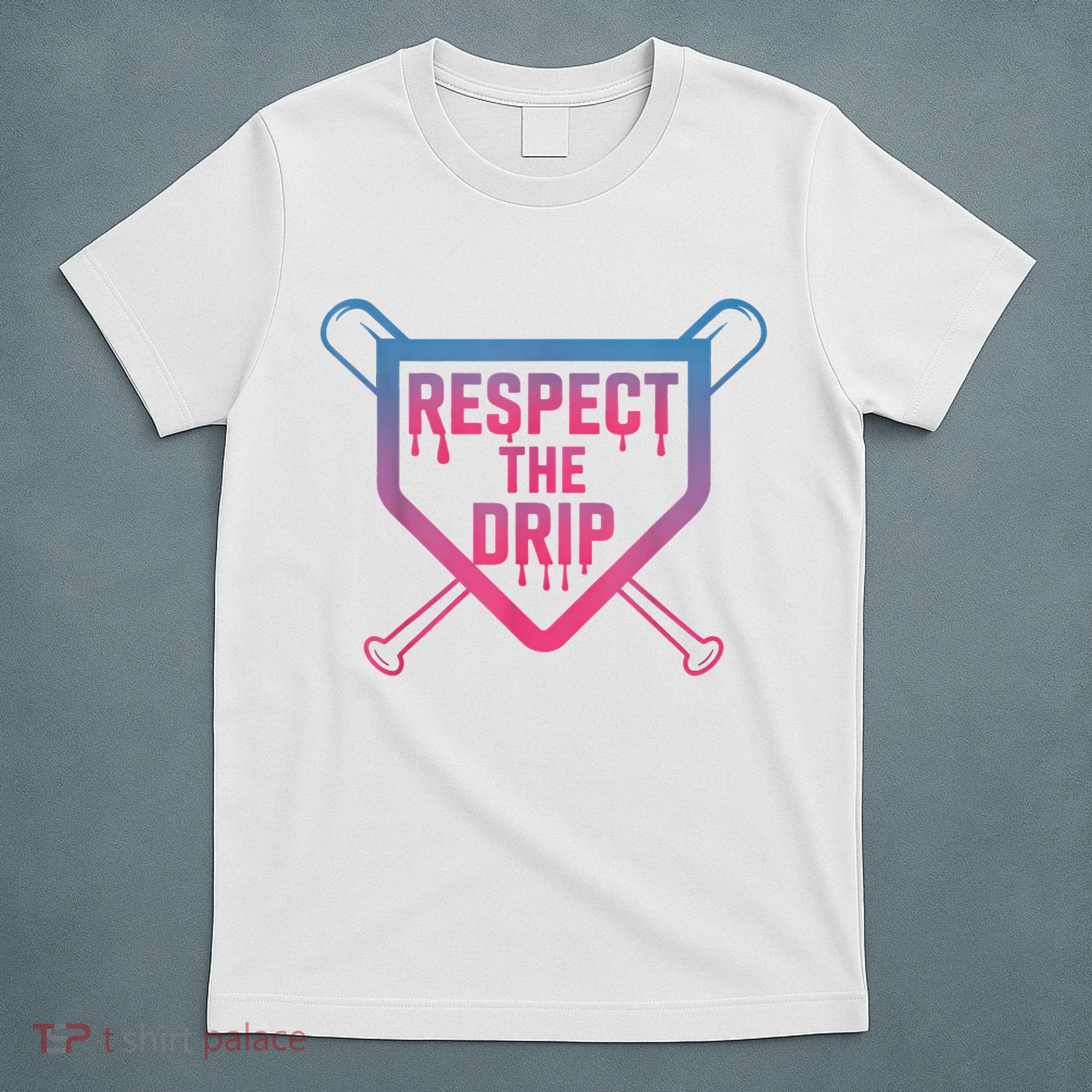 Baseball Respect The Drip Home Plate Drip Ice Cream T-Shirt