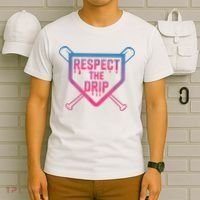 Baseball Respect The Drip Home Plate Drip Ice Cream T-Shirt thumb 6