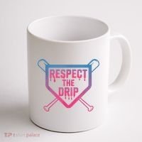Baseball Respect The Drip Home Plate Drip Ice Cream Coffee Mug thumb 1