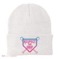 Baseball Respect The Drip Home Plate Drip Ice Cream Beanie thumb 0