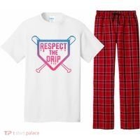 Baseball Respect The Drip Home Plate Drip Ice Cream Pajama Set thumb 0