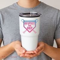 Baseball Respect The Drip Home Plate Drip Ice Cream Tumbler thumb 2